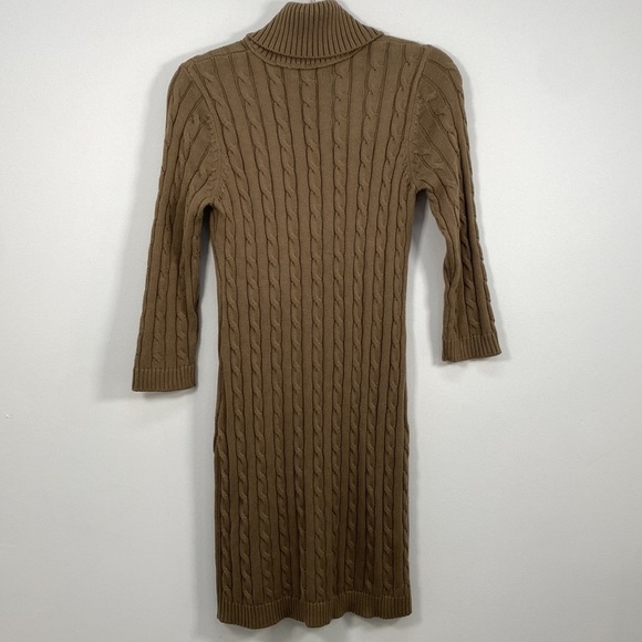 Calvin Klein Cableknit Shawl Collar  Sweater Dress Women's Medium Neutral Tan - Picture 7 of 12